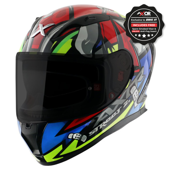 Axor Axor helmet street full face - bobby gloss black red - large